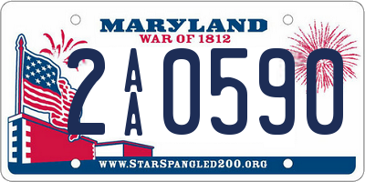 MD license plate 2AA0590