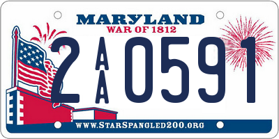 MD license plate 2AA0591