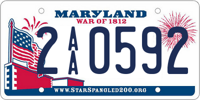 MD license plate 2AA0592