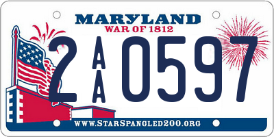 MD license plate 2AA0597