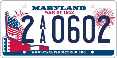 MD license plate 2AA0602