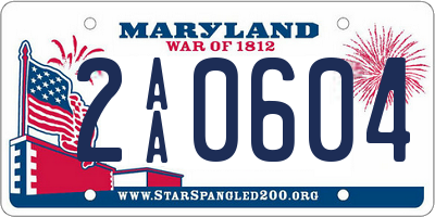 MD license plate 2AA0604