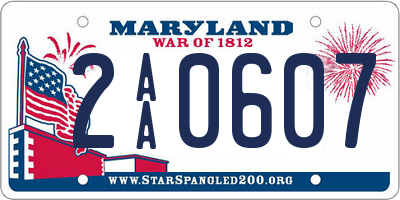 MD license plate 2AA0607