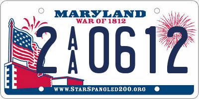 MD license plate 2AA0612