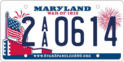 MD license plate 2AA0614