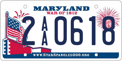 MD license plate 2AA0618