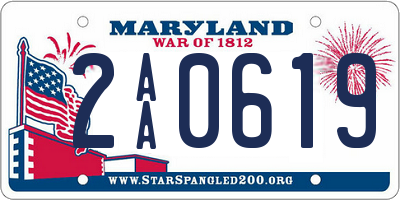 MD license plate 2AA0619