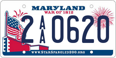 MD license plate 2AA0620