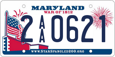 MD license plate 2AA0621