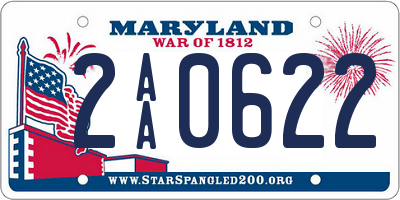 MD license plate 2AA0622