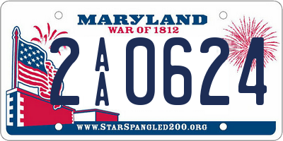 MD license plate 2AA0624