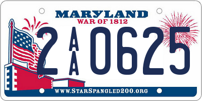 MD license plate 2AA0625