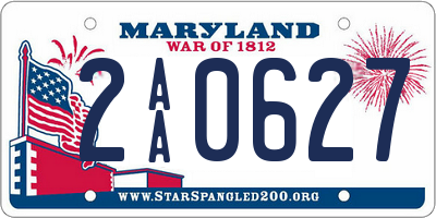 MD license plate 2AA0627