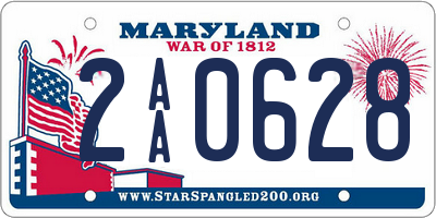 MD license plate 2AA0628