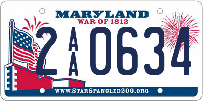 MD license plate 2AA0634