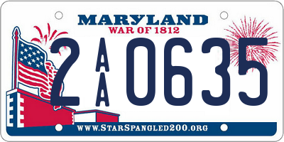 MD license plate 2AA0635