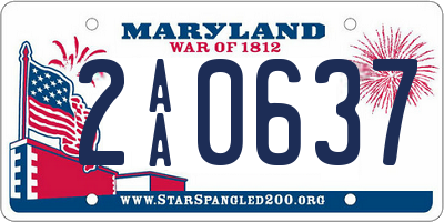 MD license plate 2AA0637