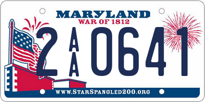 MD license plate 2AA0641