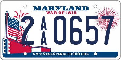 MD license plate 2AA0657