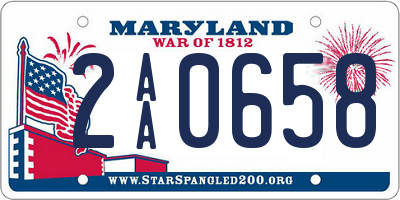MD license plate 2AA0658