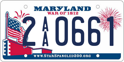 MD license plate 2AA0661