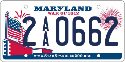 MD license plate 2AA0662