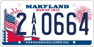 MD license plate 2AA0664