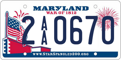 MD license plate 2AA0670