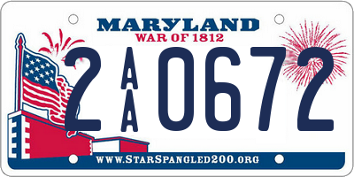 MD license plate 2AA0672