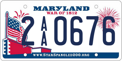 MD license plate 2AA0676