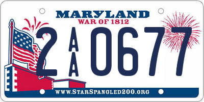 MD license plate 2AA0677