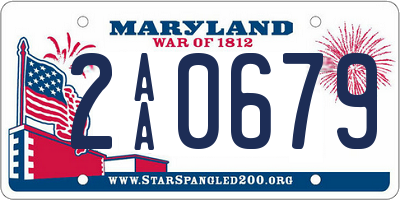 MD license plate 2AA0679