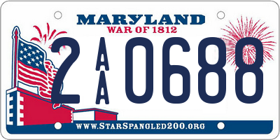 MD license plate 2AA0688