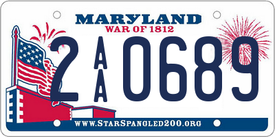 MD license plate 2AA0689