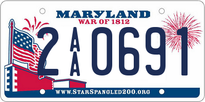 MD license plate 2AA0691