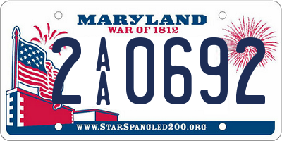 MD license plate 2AA0692