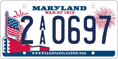 MD license plate 2AA0697