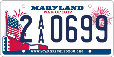 MD license plate 2AA0699