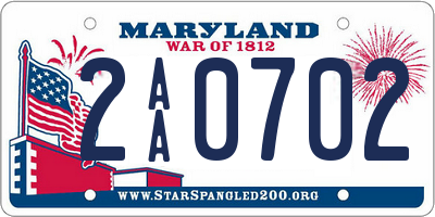 MD license plate 2AA0702