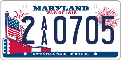 MD license plate 2AA0705