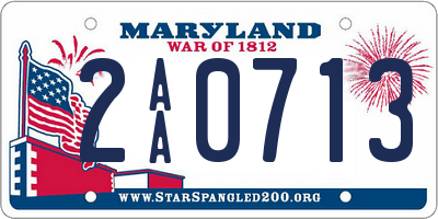 MD license plate 2AA0713