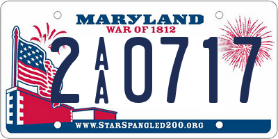 MD license plate 2AA0717