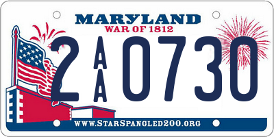 MD license plate 2AA0730