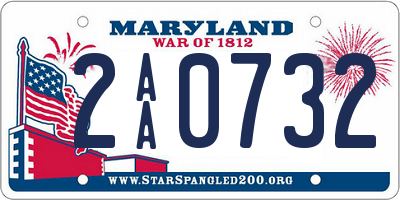 MD license plate 2AA0732