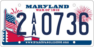 MD license plate 2AA0736