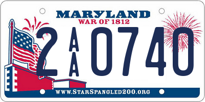 MD license plate 2AA0740