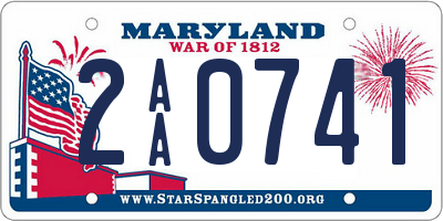 MD license plate 2AA0741