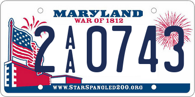 MD license plate 2AA0743