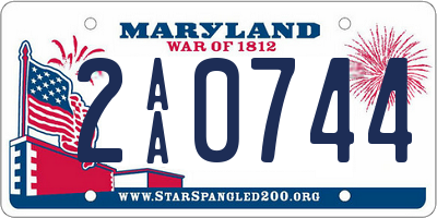 MD license plate 2AA0744