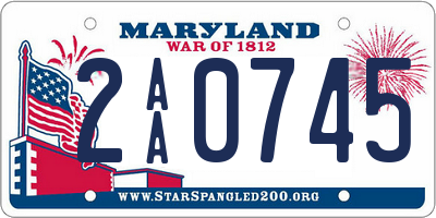 MD license plate 2AA0745